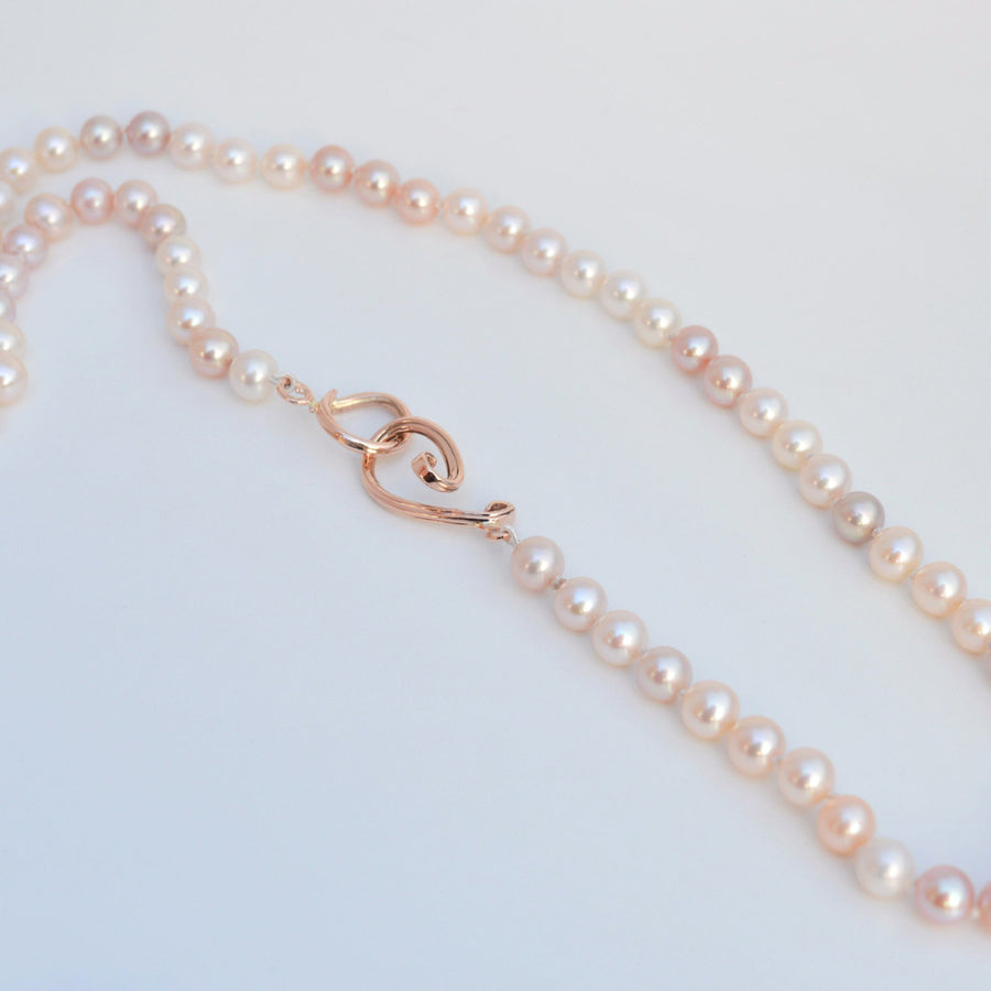 Pearls and Rose Gold Pendant Necklace