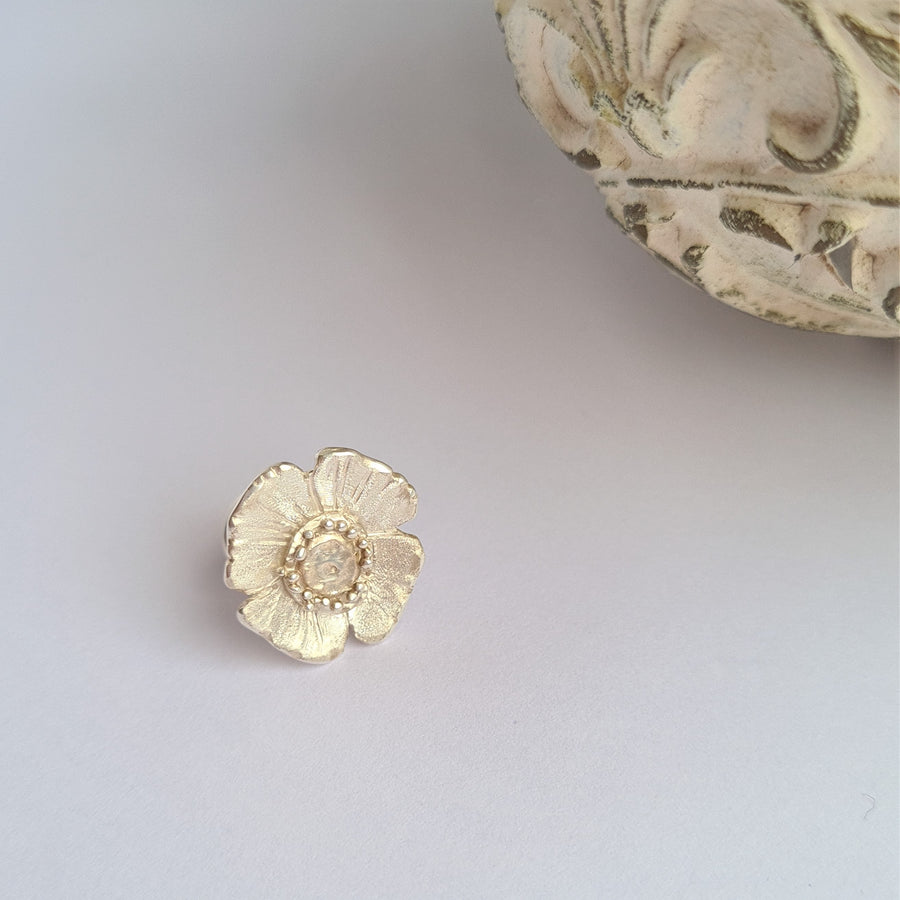 Poppy Pin Brooches in Sterling Silver