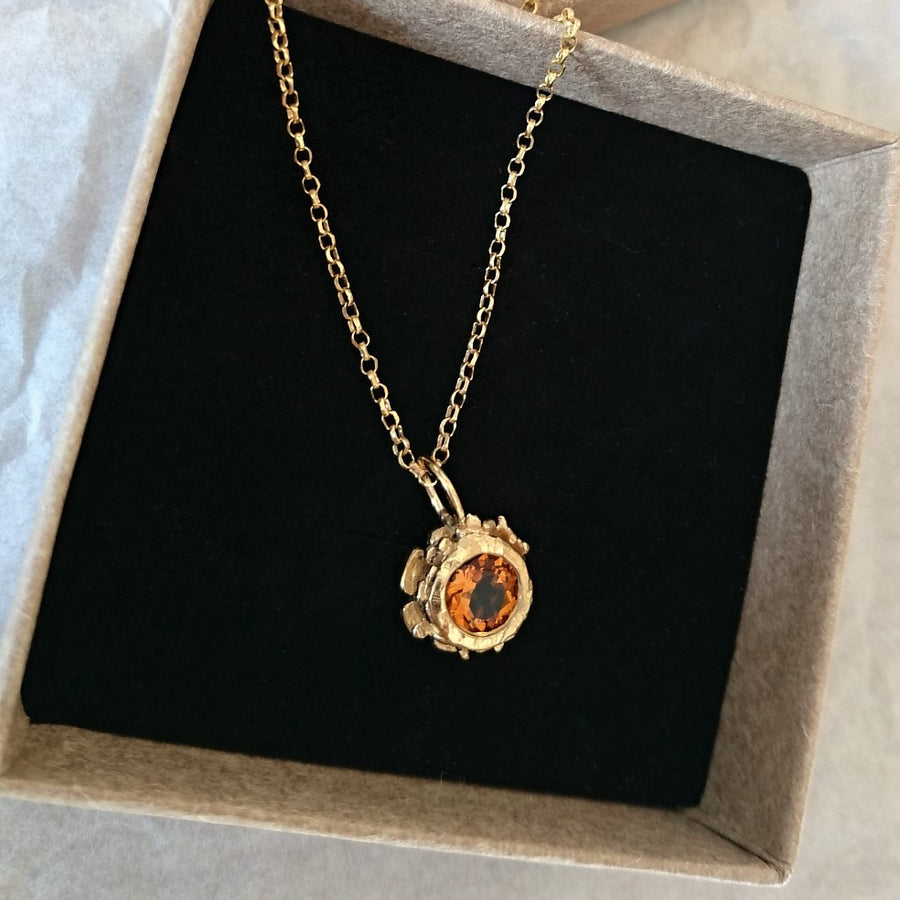 Sterling Silver, Gold Plated Citrine Classics Pendant Necklace.