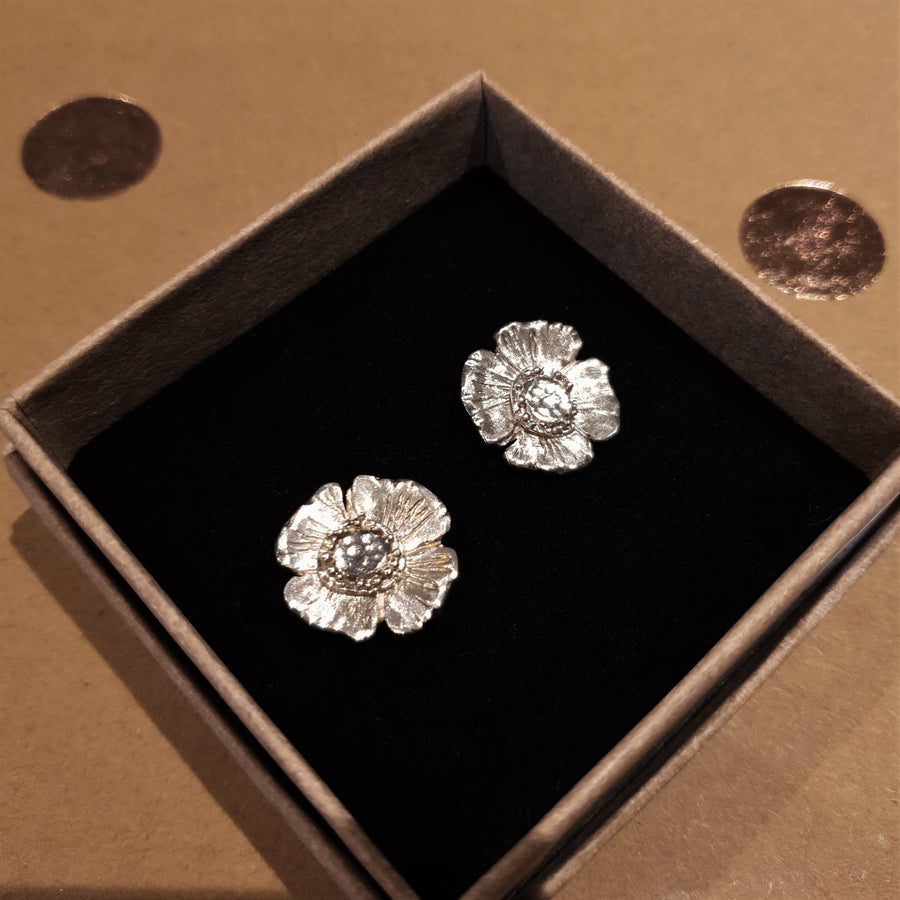 Poppy Earrings in Sterling Silver.