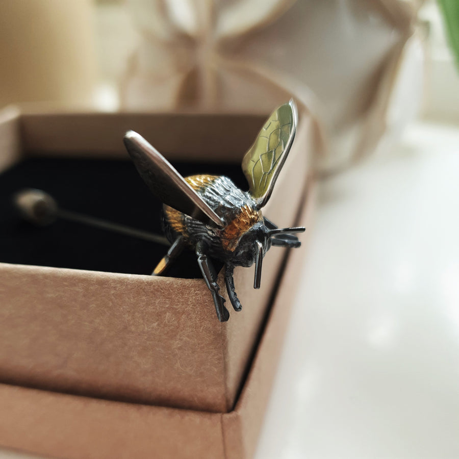 Sterling Silver Bumble Bee Brooches Pin